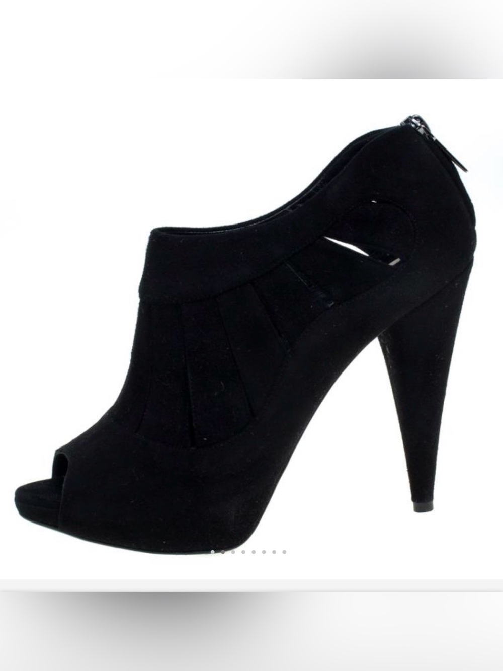Dior Black Suede Peep-Toe Heels with Cutout Detail